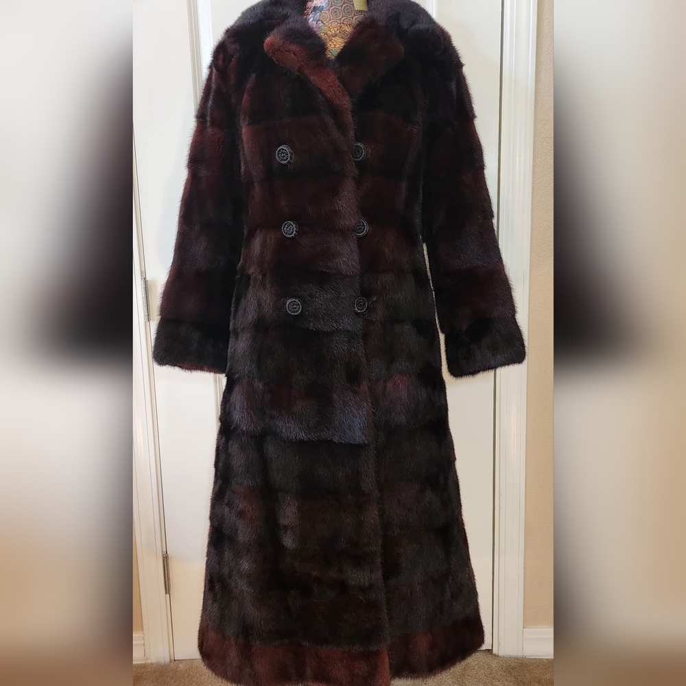 LEAFGREN Vintage Mink Full Length Coat, Dark Auburn